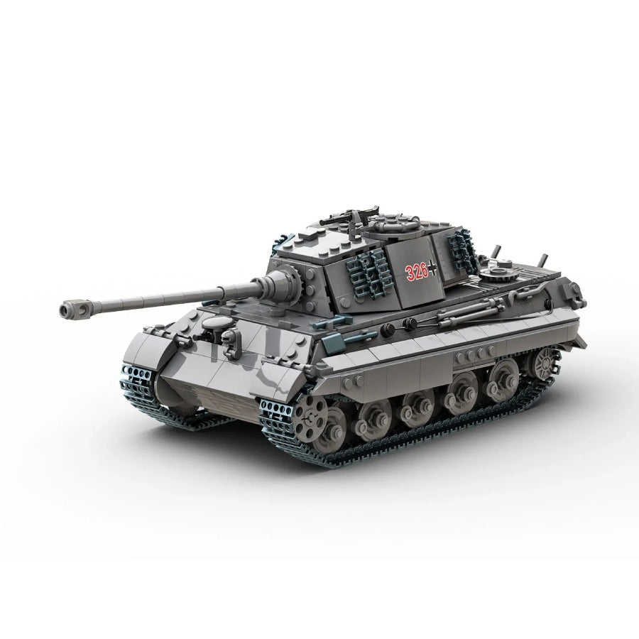 Build Army King Tiger BA0182 – 1:33 scale WWII German heavy tank building block model with turret and tracks.