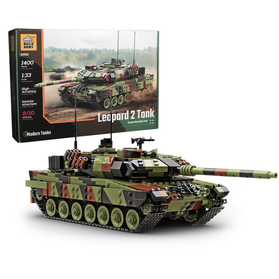 Build Army Leopard 2 Tank BAM001 1:33 scale German Main Battle Tank building blocks model.