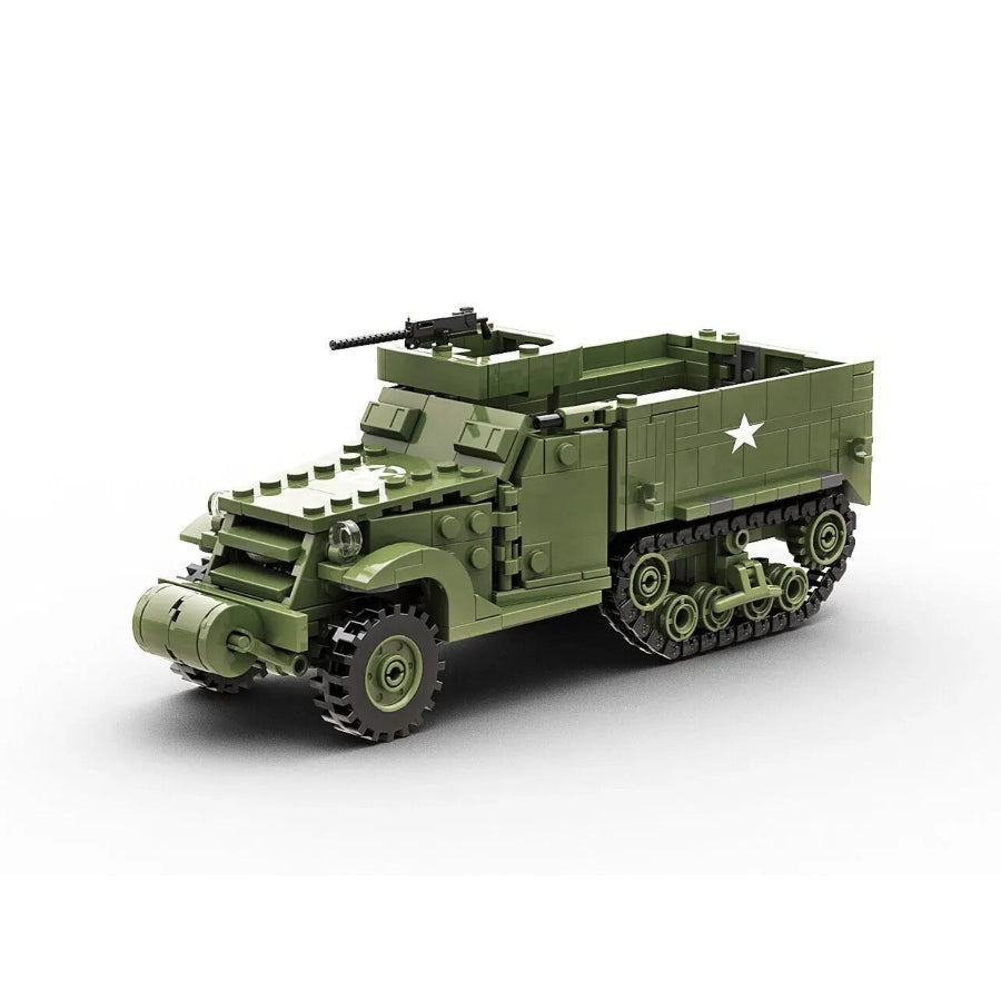 Build Army M3A1 Half Track BA1103 1:33 WW2 military building blocks model vehicle.