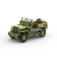 Build Army Willys Jeep BA1101 1:33 scale WW2 military vehicle building blocks model.