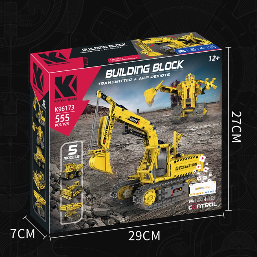 Building Block Excavator Toy Set – fun construction building toy for kids that develops creativity, STEM learning, and motor skills.