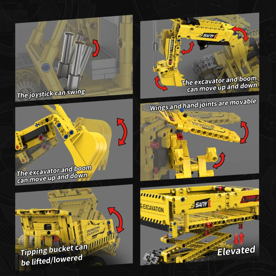 Building Block Excavator Toy Set – fun construction building toy for kids that develops creativity, STEM learning, and motor skills.