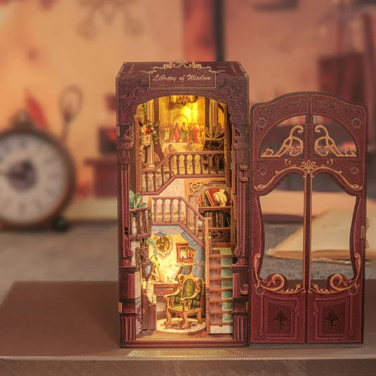 Cutebee Library of Wisdom DIY book nook miniature kit.