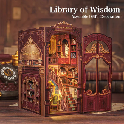Cutebee Library of Wisdom DIY book nook miniature kit.