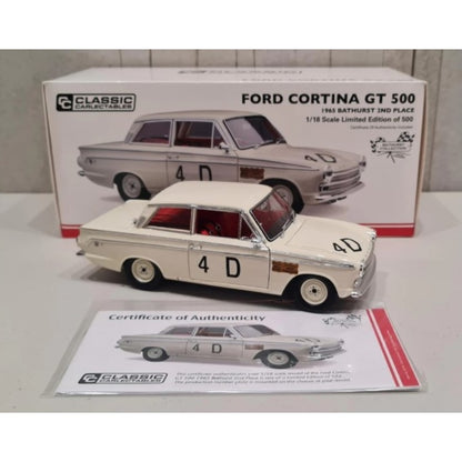 Classic Carlectables 1:18 Ford Cortina 1965 Race 2nd Place diecast model car.
