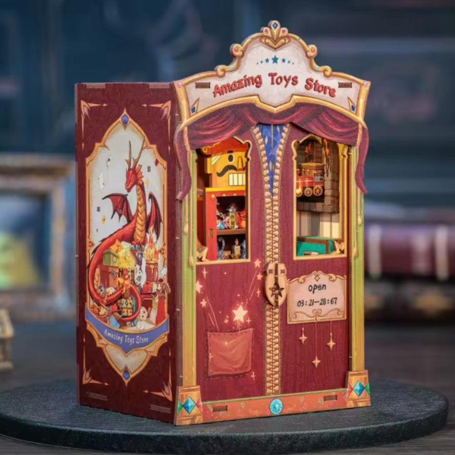 Cutebee Amazing Toys Store DIY Book Nook miniature toy shop diorama craft kit.