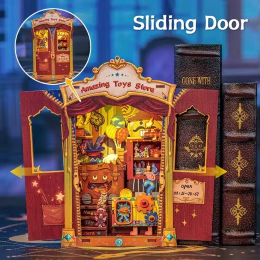 Cutebee Amazing Toys Store DIY Book Nook miniature toy shop diorama craft kit.