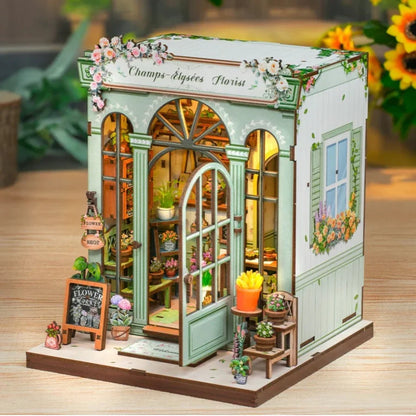 Cutebee Champs-Élysées Florist DIY book nook miniature florist dollhouse scene.