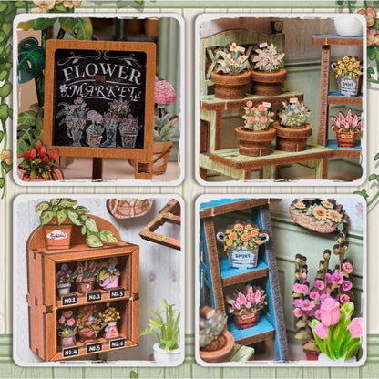 Cutebee Champs-Élysées Florist DIY book nook miniature florist dollhouse scene.