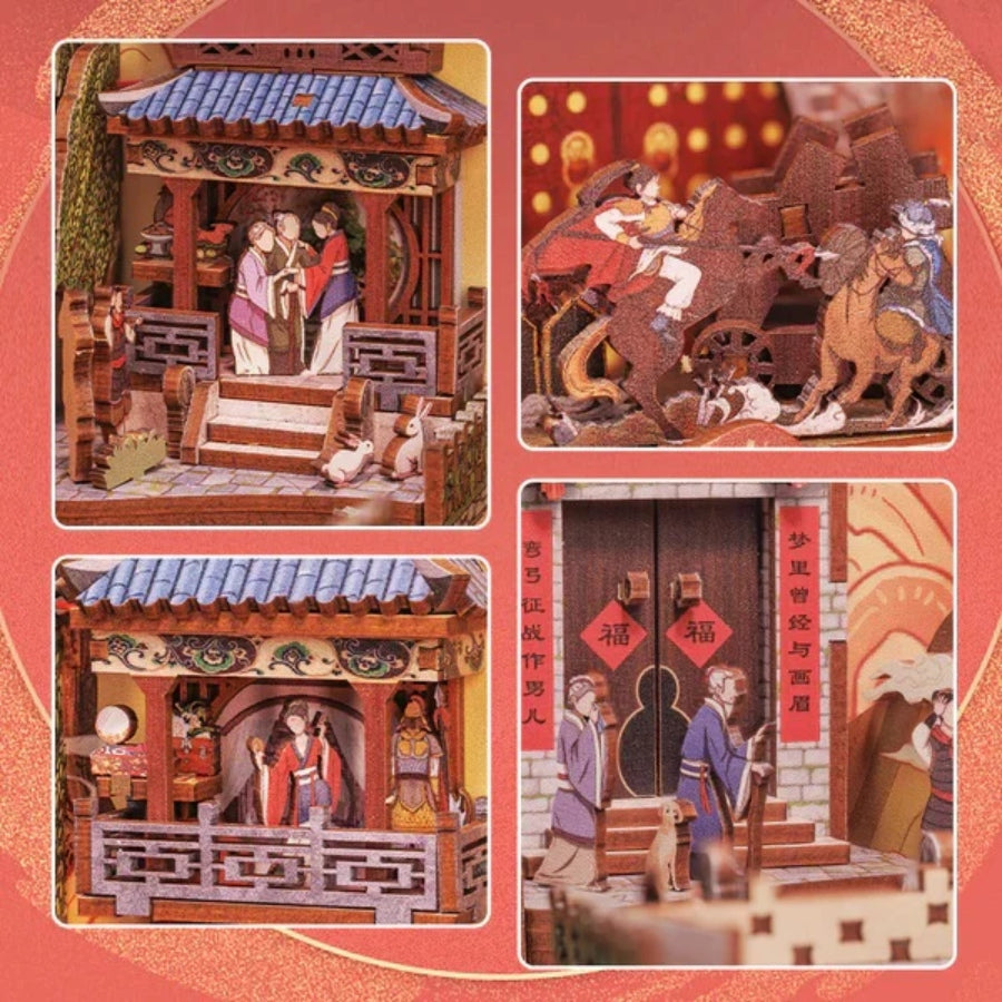 Cutebee The Legend of Mulan DIY book nook miniature kit.