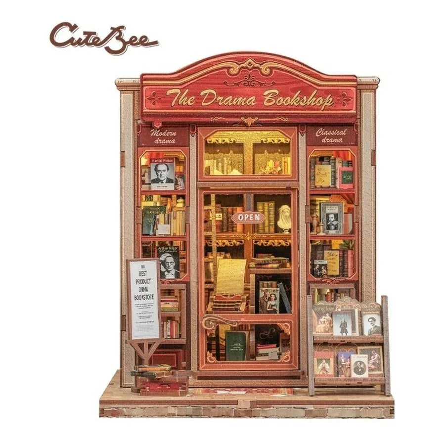 Cutebee Drama Bookshop DIY book nook miniature kit.