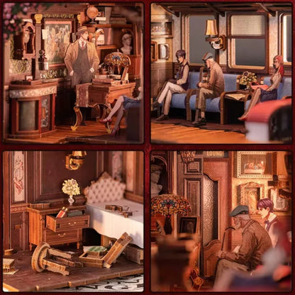 Cutebee Train Mystery Case DIY Book Nook miniature railway-themed diorama craft kit.