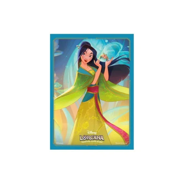 Disney Lorcana S9 Fabled Sleeves Mulan card sleeves for trading cards Lorcana TCG accessory pack featuring Mulan artwork