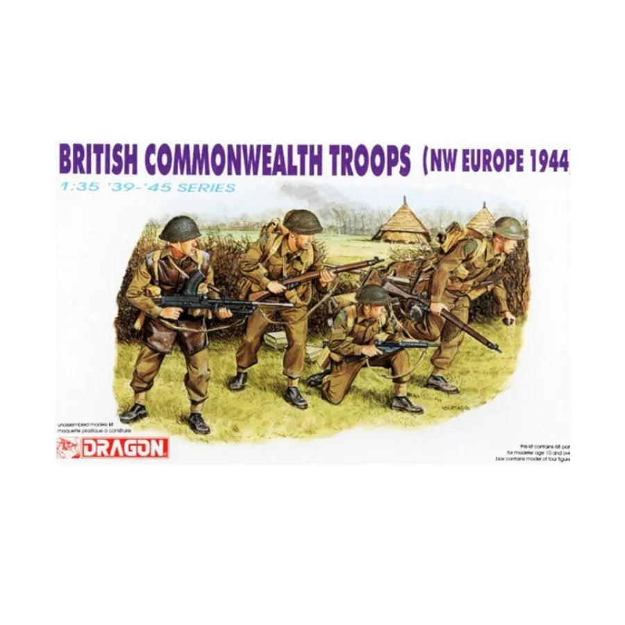 Dragon 6055 British Commonwealth Troops NW Europe 1944 1:35 scale model kit box.