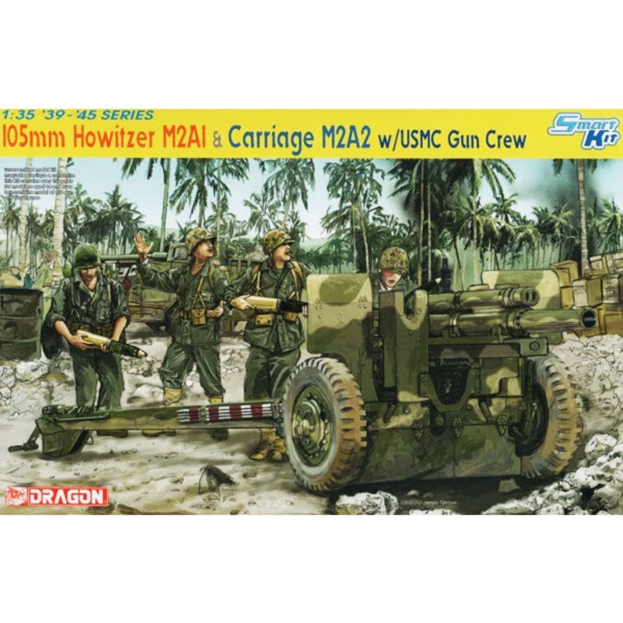Dragon 6531 105mm Howitzer M2A1 with USMC gun crew 1:35 scale model kit box.
