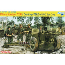Dragon 6531 105mm Howitzer M2A1 with USMC gun crew 1:35 scale model kit box.