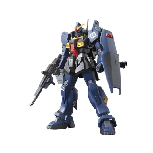 Bandai HGUC 1/144 RX-178 Gundam Mk-II (Titans) model kit with rifle, shield, and dark Titans color scheme