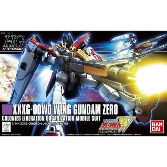 Bandai HGAC 1/144 Wing Gundam Zero model kit with twin buster rifles and wing binders
