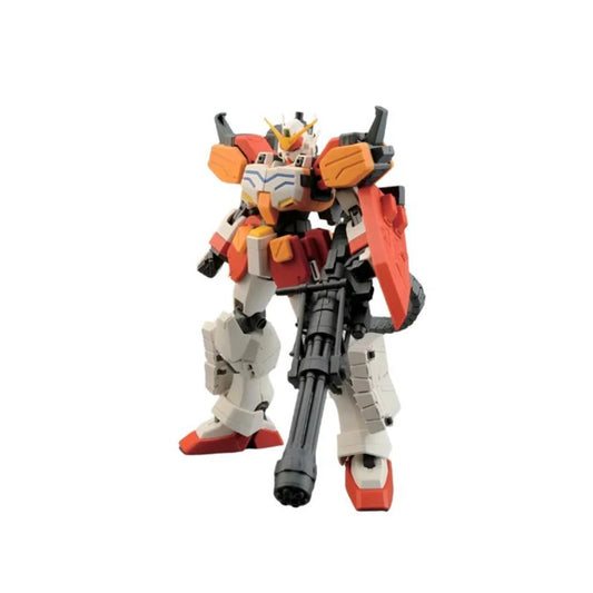Bandai MG 1/100 Gundam Heavyarms EW Ver. model kit fully assembled with missile hatches and Gatling gun deployed