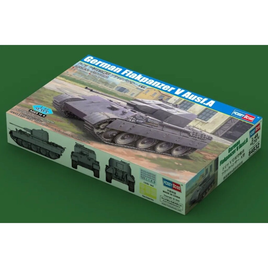 HobbyBoss 1:48 German Flakpanzer V Ausf.A plastic model kit HB84832 box.