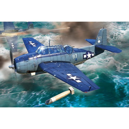 HobbyBoss 1:72 TBF-1C Avenger plastic aircraft model kit box.