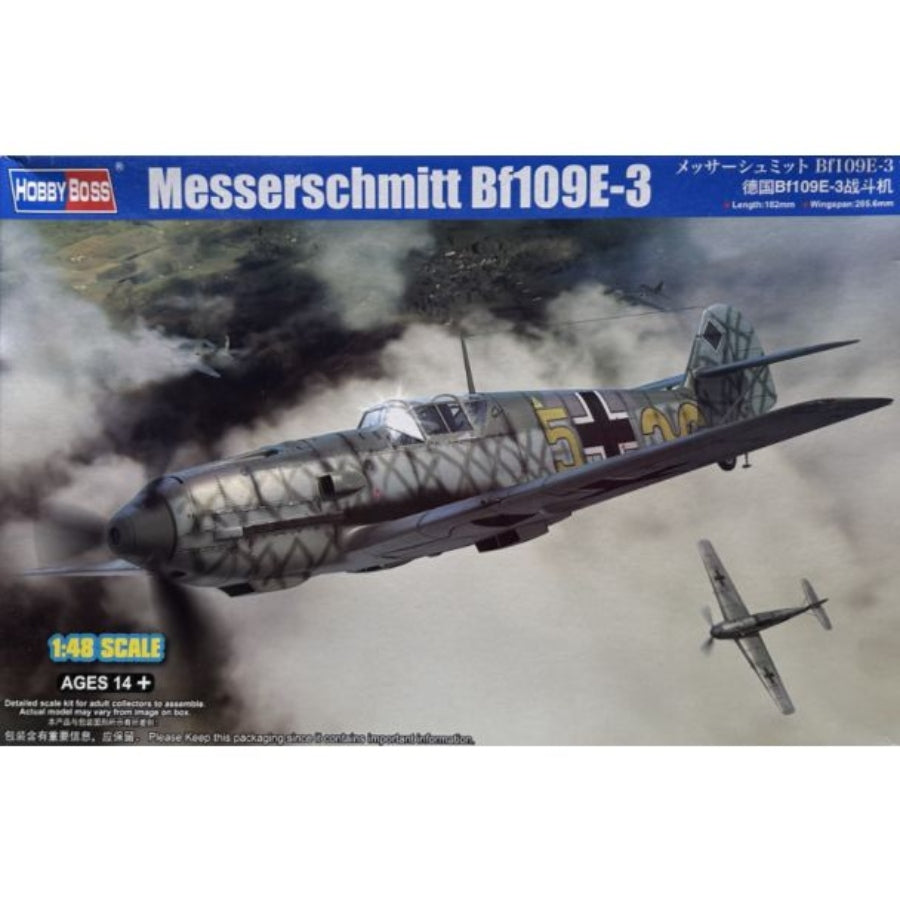 HobbyBoss 1/48 Messerschmitt Bf109E-3 WWII aircraft model kit