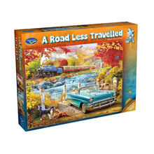 Holdson A Road Less Travelled – Steam Train in Fall 1000-piece jigsaw puzzle (77748) with autumn railway scene.