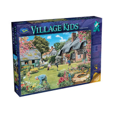 Holdson Village Kids Cottage Garden – 1000-piece jigsaw puzzle (77777) with colourful country garden scene.