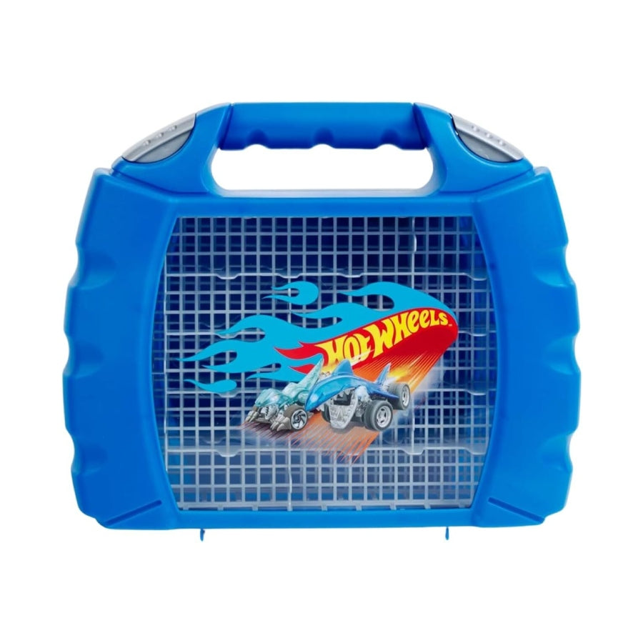 Hot Wheels Collection Carry Case – 30 car storage and display box with handle, plastic design, and individual slots for 1:64 scale die-cast vehicles and trucks.