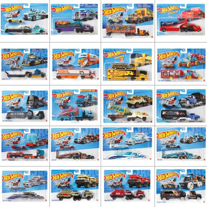 Hot Wheels Super Rigs hauler and 1:64 scale car set – Hot Wheels transport toy, die-cast car included, assorted styles, for kids and collectors.