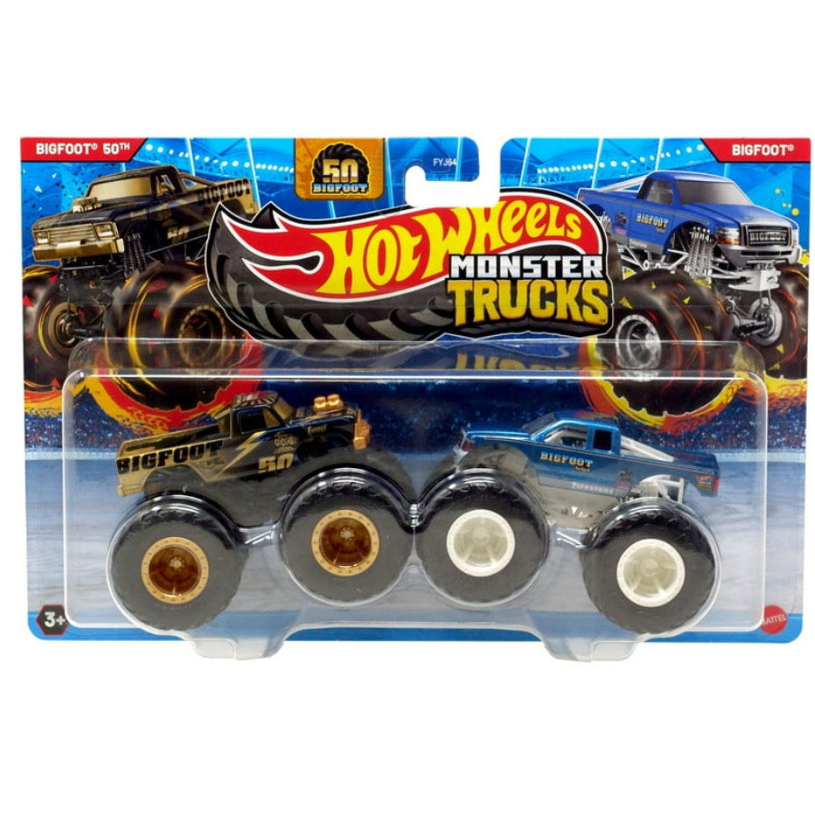 Hot Wheels Monster Trucks 1:64 Demo Doubles – 2-Pack Assorted Trucks