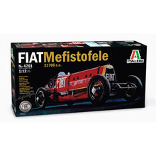 Large-scale 1:12 Italeri Fiat Mefistofele model with opening bonnet displaying detailed engine and working steering gear