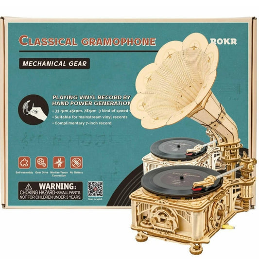 ROKR Mechanical Gear Classical Gramophone
