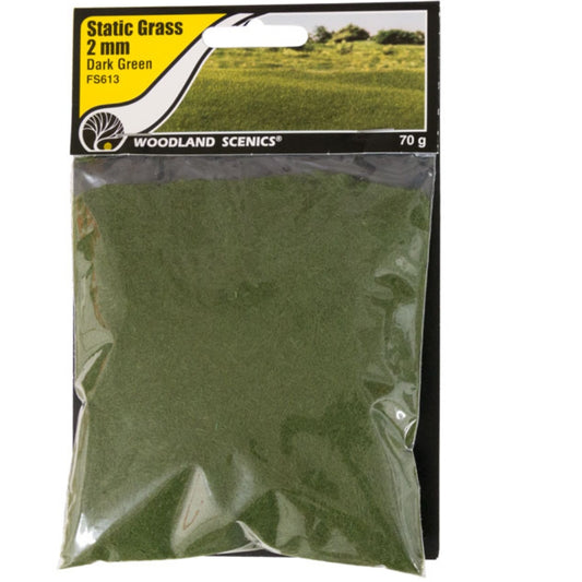 Woodland Scenics Static Grass 2mm Dark Green