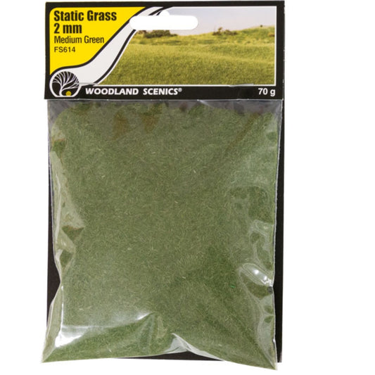 Woodland Scenics Static Grass 2mm Medium Green