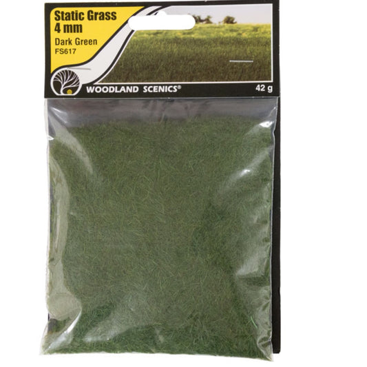 Woodland Scenics Static Grass 4mm Dark Green