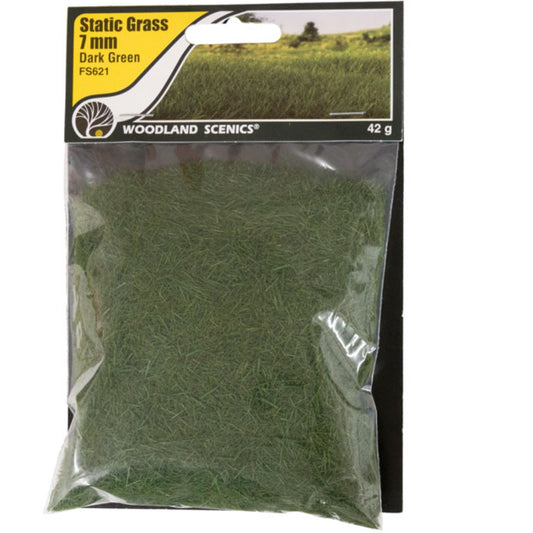 Woodland Scenics Static Grass 7mm Dark Green