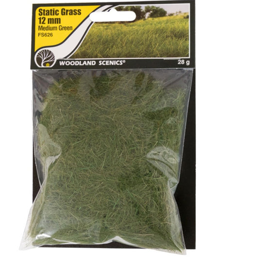 Woodland Scenics Static Grass 12mm Medium Green