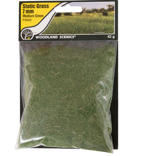 Woodland Scenics Static Grass 7mm Medium Green