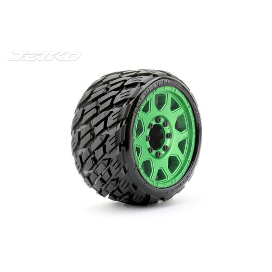 Jetko 1/8 SGT 3.8 EX-ROCKFORM Tyres (Claw Rim/Med Soft/Belted/17mm 0 o/s)