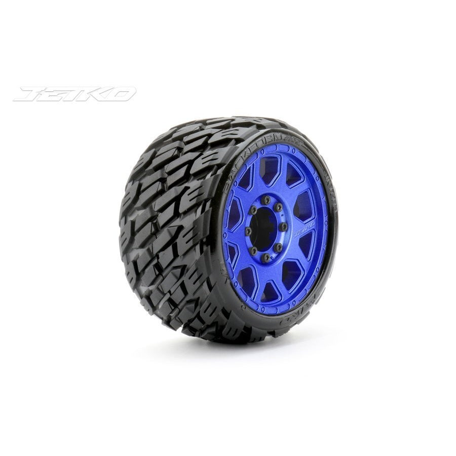 Jetko 1/8 SGT 3.8 EX-ROCKFORM Tyres (Claw Rim/Med Soft/Belted/17mm 0 o/s)
