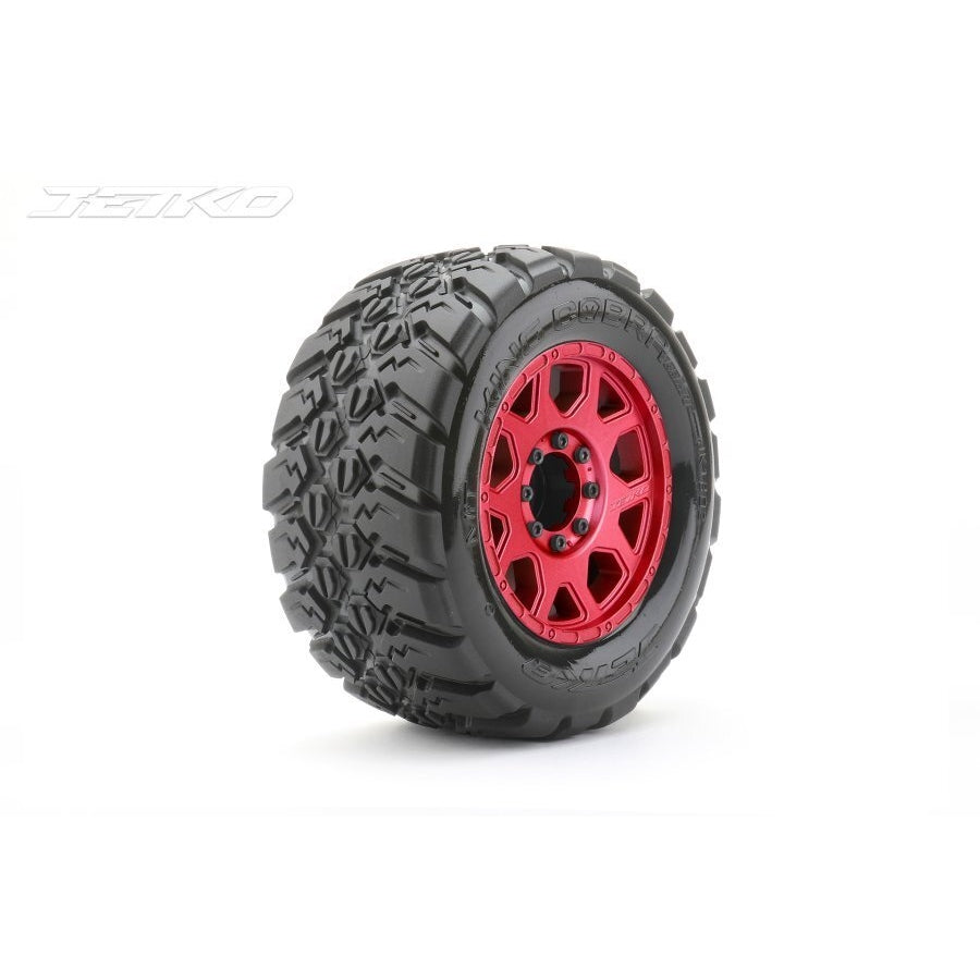 Jetko 1/8 MT 3.8 EX-KING COBRA Tyres (Claw Rim/Med Soft/Belted/17mm 0 o/s)
