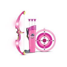 Kids Archery Set Luminous Bow Outdoor Toy (Pink) – safe kids’ archery set with glow-in-the-dark bow, suction arrows, and target board.