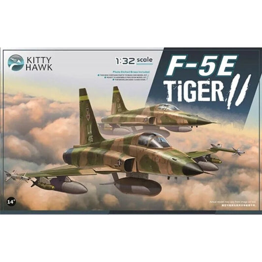 Kitty Hawk 1/32 F-5E Tiger II KH32018 plastic model aircraft kit box.