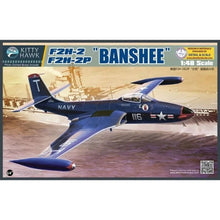 Kitty Hawk 1/48 F2H-2/F2H-2P Banshee KH80131 US Navy jet plastic model kit box.