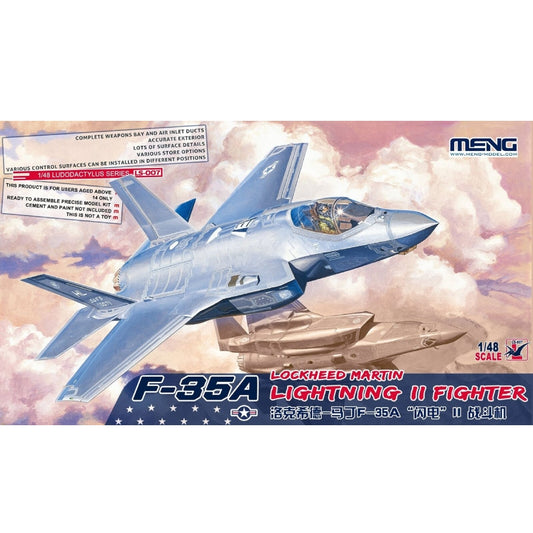 Meng Model 1/48 F-35A Lightning II Plastic Model Kit Display.