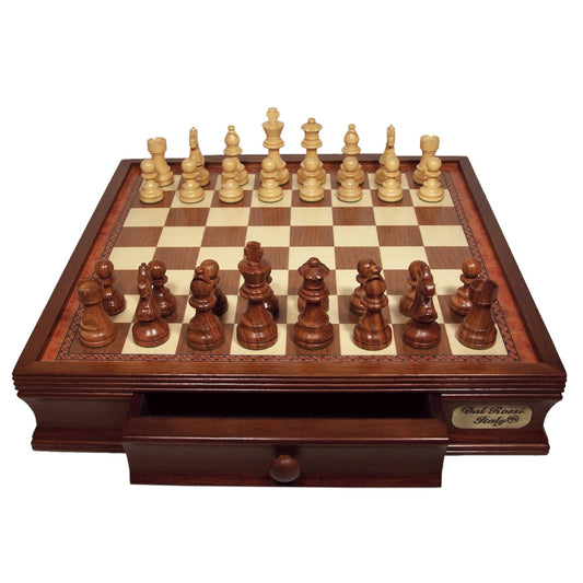 Dal Rossi Chess Set with Drawers (40cm) & Weighted Chess Pieces