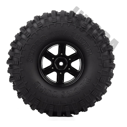 INJORA 4PCS/Set 1.9" 120*42mm Rubber Tires With 6-Spoke Metal Wheel Rims