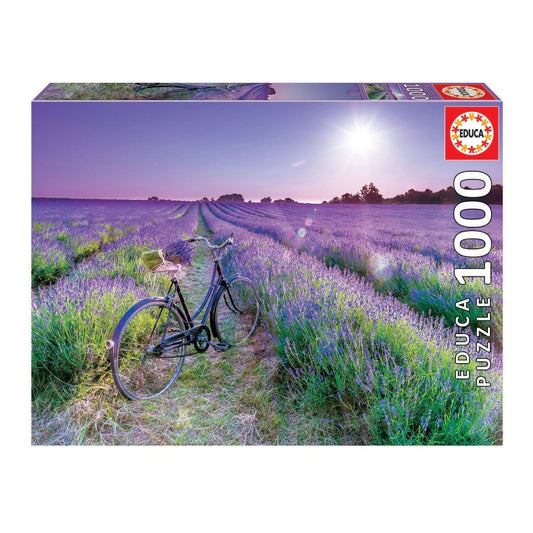 Educa Bike in a Lavender Field Jigsaw Puzzle