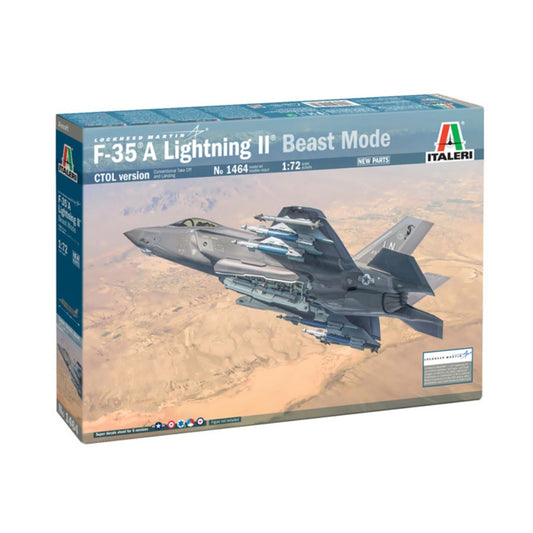 Italeri Lockheed Martin F-35 A Lightning II Beast Mode 1:72 Scale Model Kit 1464